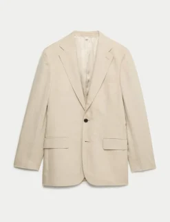 Tailored Fit Italian Silk & Linen Suit Jacket
