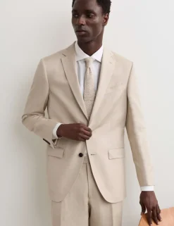 Tailored Fit Italian Silk & Linen Suit Jacket