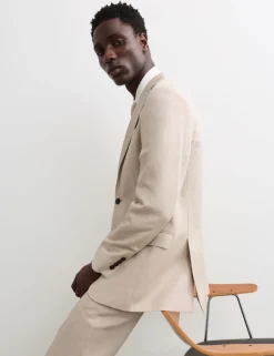 Tailored Fit Italian Silk & Linen Suit Jacket
