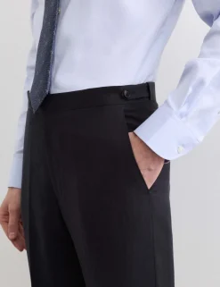 Tailored Fit Italian Silk & Linen Suit Trousers