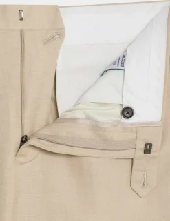 Tailored Fit Italian Silk & Linen Suit Trousers