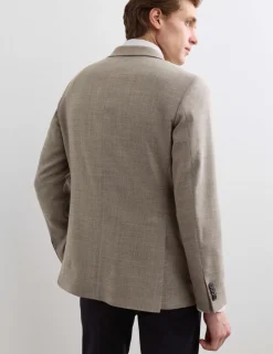 Tailored Fit Italian Wool Rich Blazer with Silk