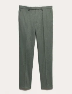 Tailored Fit Italian Wool Rich Suit Trousers