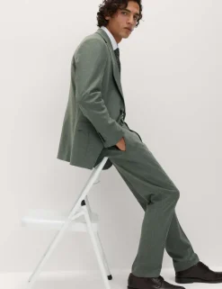 Tailored Fit Italian Wool Rich Suit Trousers