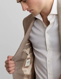Tailored Fit Italian Wool Linen Blend Suit Jacket