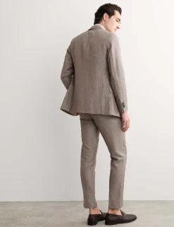 Tailored Fit Italian Wool Linen Blend Suit Jacket