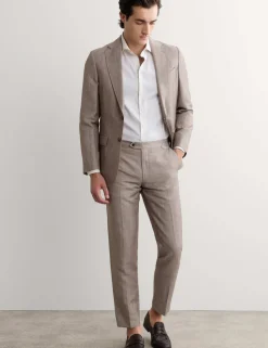 Tailored Fit Italian Wool Linen Blend Suit Jacket