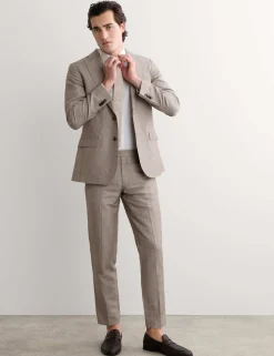 Tailored Fit Italian Wool Linen Blend Suit Jacket