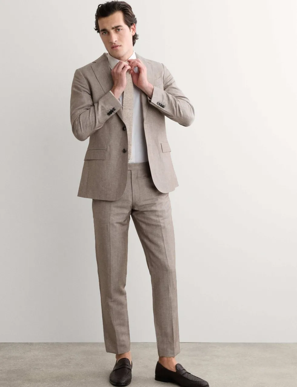 Tailored Fit Italian Wool Linen Blend Suit Jacket
