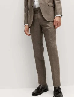 Tailored Fit Italian Wool Rich Suit Trousers