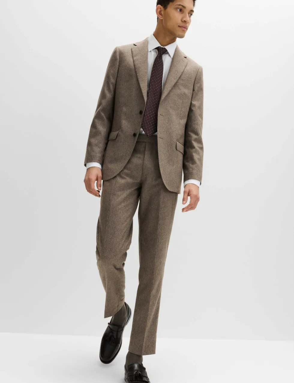 Tailored Fit Italian Wool Rich Suit Trousers