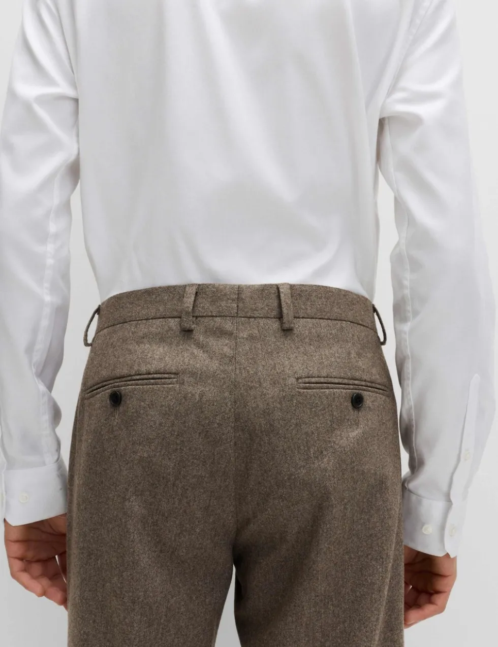 Tailored Fit Italian Wool Rich Suit Trousers