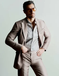 Tailored Fit Italian Wool Linen Blend Suit Trousers