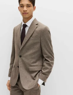 Tailored Fit Italian Wool Rich Tweed Suit Jacket