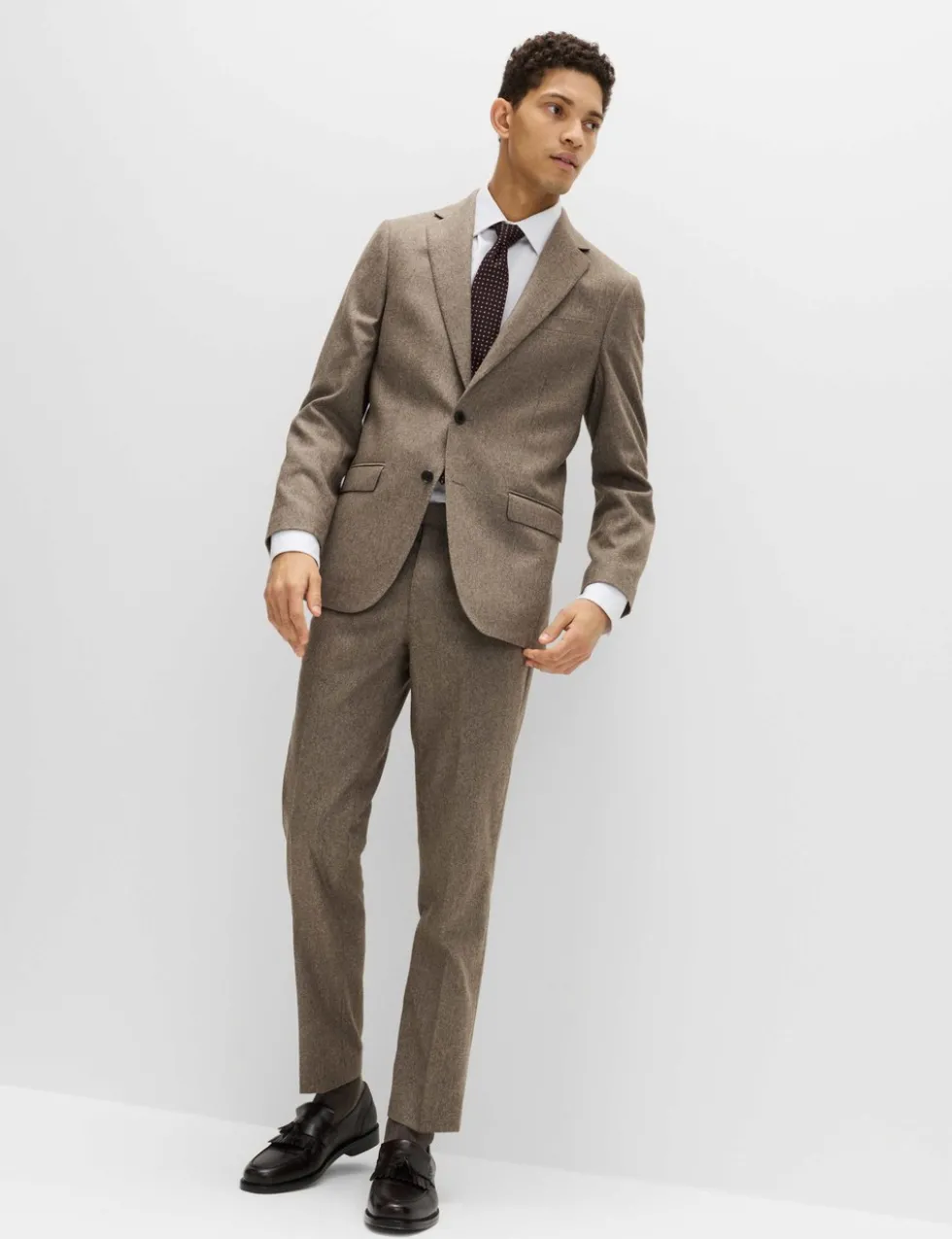 Tailored Fit Italian Wool Rich Tweed Suit Jacket