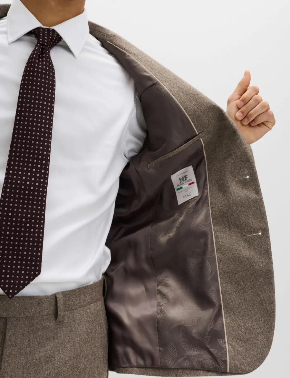 Tailored Fit Italian Wool Rich Tweed Suit Jacket