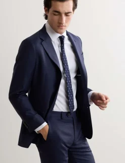 Tailored Fit Italian Wool Sharkskin Jacket