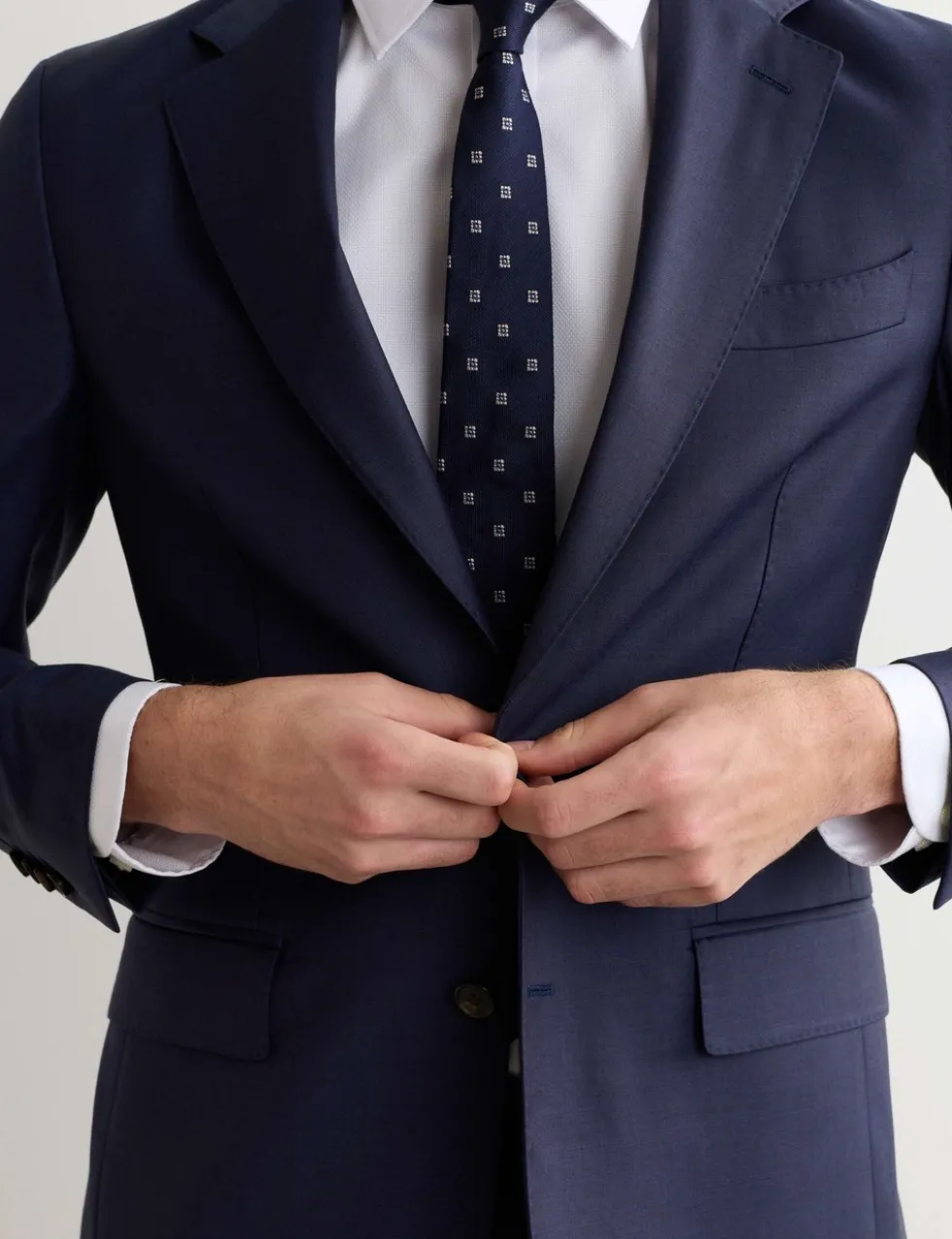 Tailored Fit Italian Wool Sharkskin Jacket