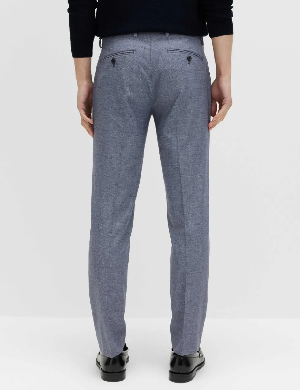 Tailored Fit Micro Grid Trousers