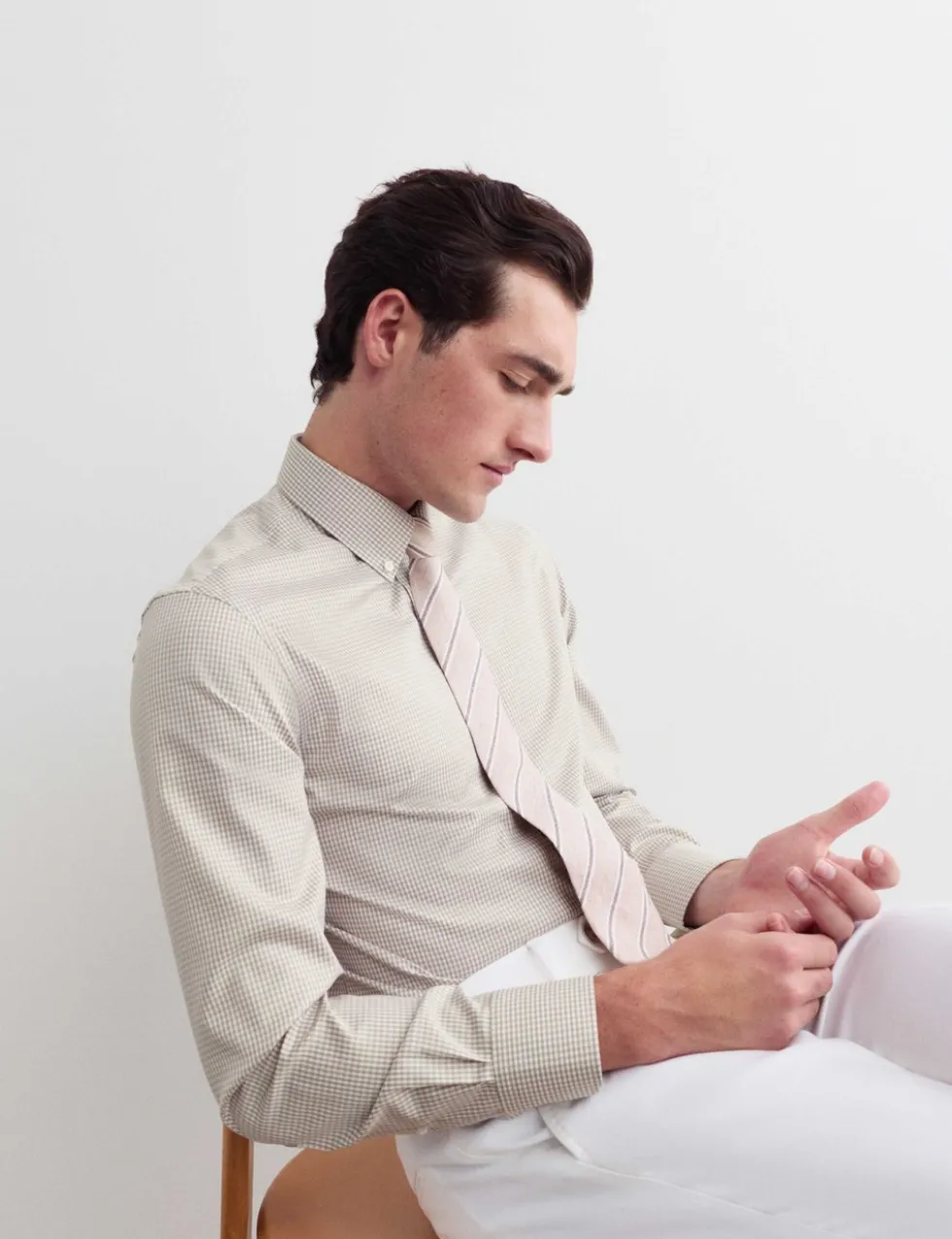 Tailored Fit Pure Cotton Check Shirt