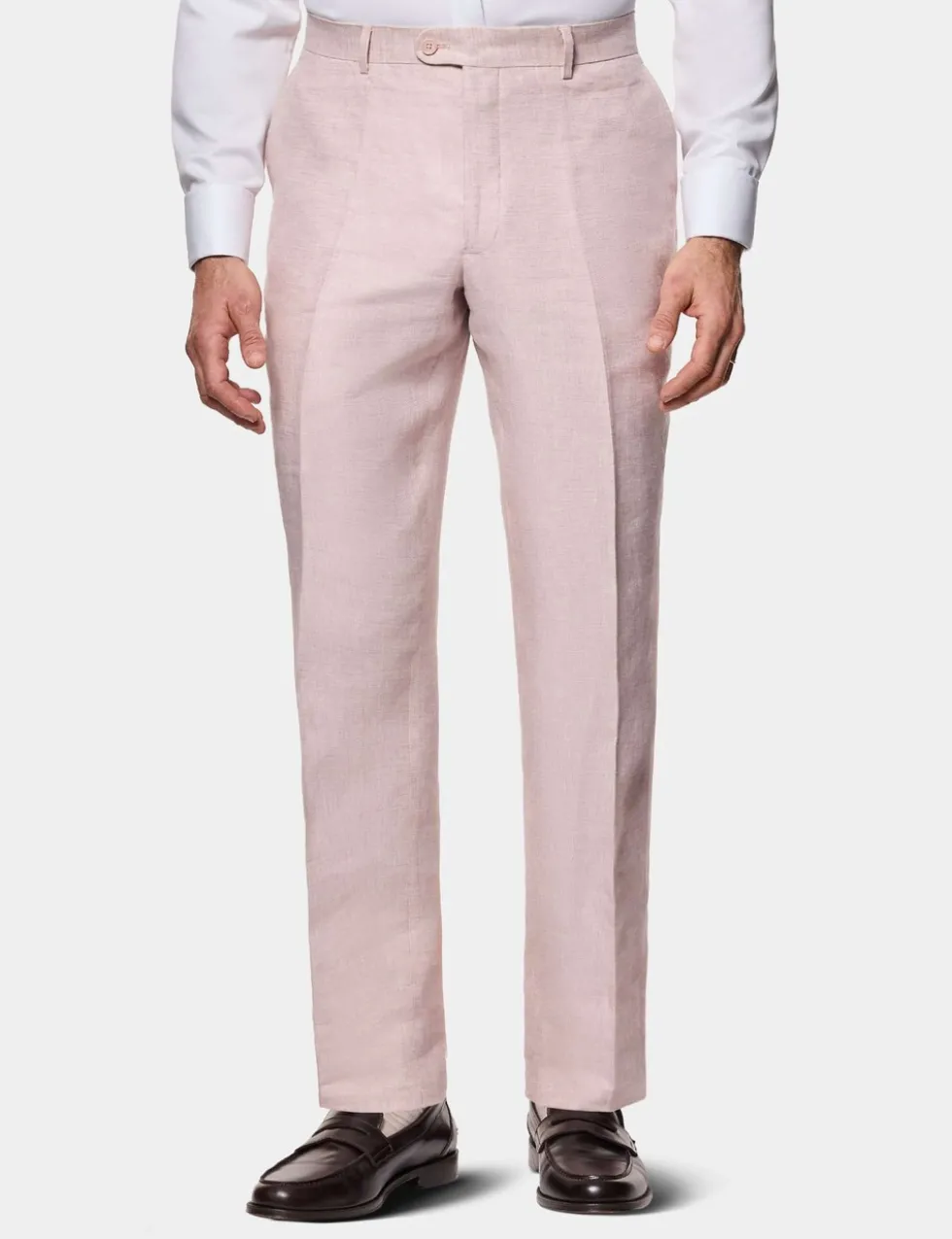 Tailored Fit Pure Linen Single Pleat Trousers