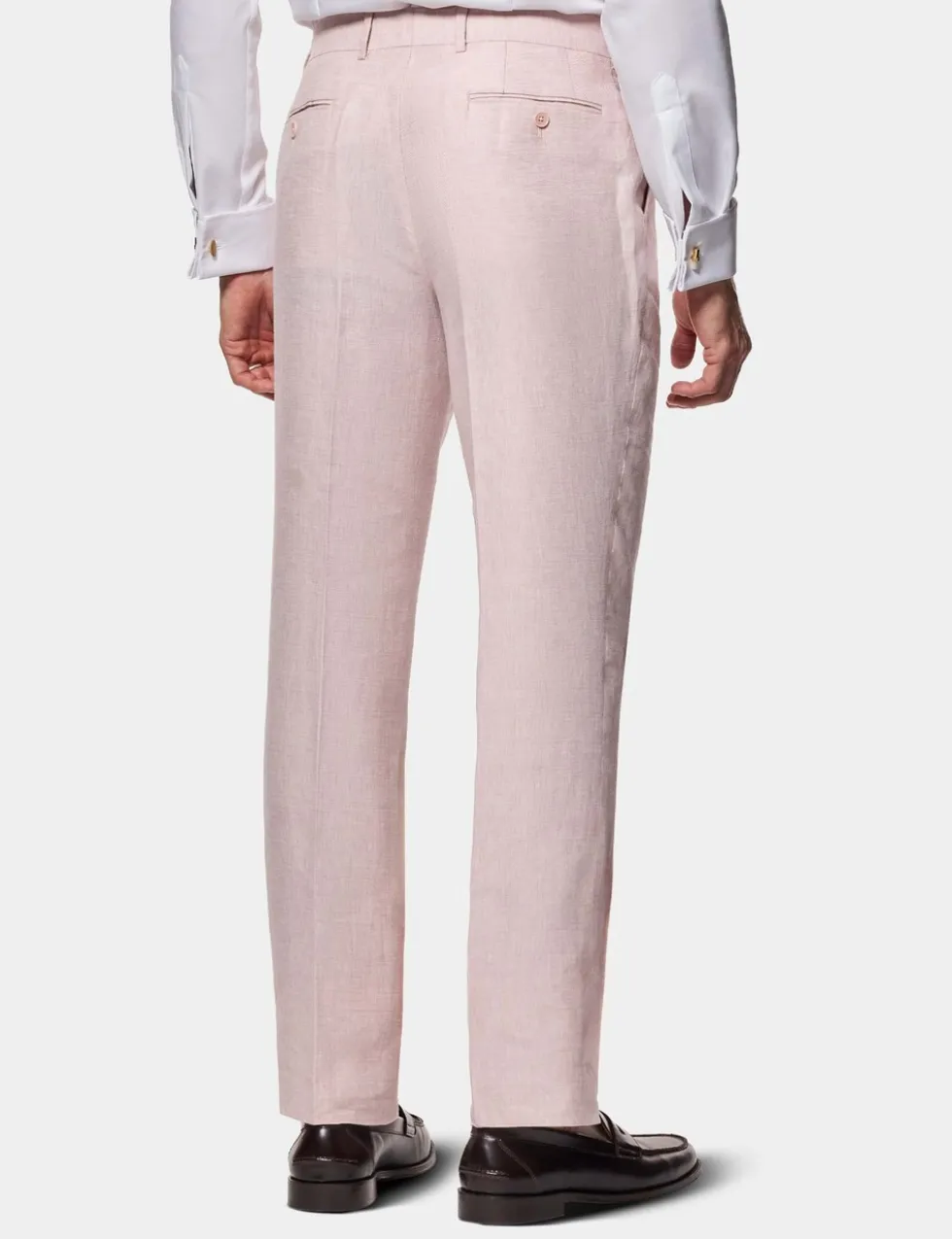 Tailored Fit Pure Linen Single Pleat Trousers