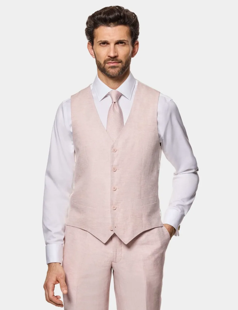 Tailored Fit Pure Linen Waistcoat