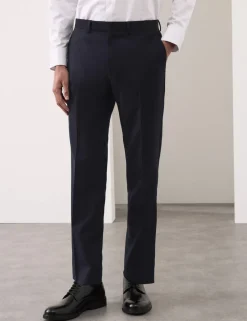 Tailored Fit Pure Wool Check Suit Trousers