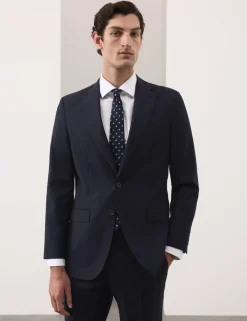 Tailored Fit Pure Wool Check Suit Jacket