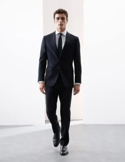 Tailored Fit Pure Wool Check Suit Jacket