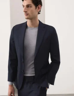 Tailored Fit Pure Wool Check Suit Jacket