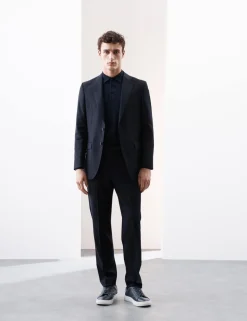 Tailored Fit Pure Wool Check Suit Jacket