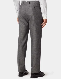 Tailored Fit Pure Wool Herringbone Trousers