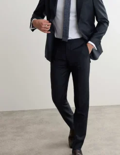 Tailored Fit Pure Wool Twill Suit Trousers
