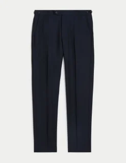 Tailored Fit Pure Wool Twill Suit Trousers