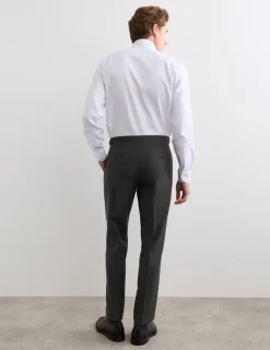 Tailored Fit Pure Wool Twill Suit Trousers
