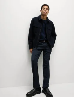 Tailored Fit Stretch Smart Trousers
