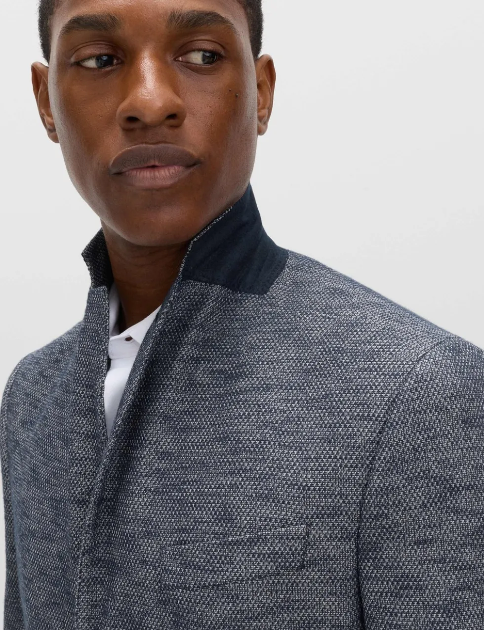 Tailored Fit Textured Stretch Blazer