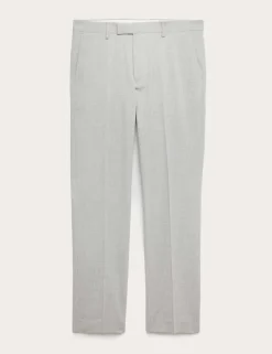 Tailored Fit Textured Stretch Suit Trousers