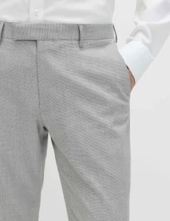Tailored Fit Textured Stretch Suit Trousers