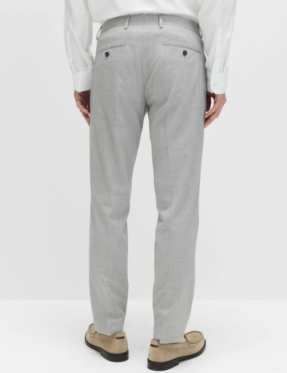 Tailored Fit Textured Stretch Suit Trousers