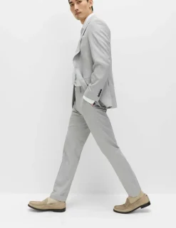 Tailored Fit Textured Stretch Suit Trousers