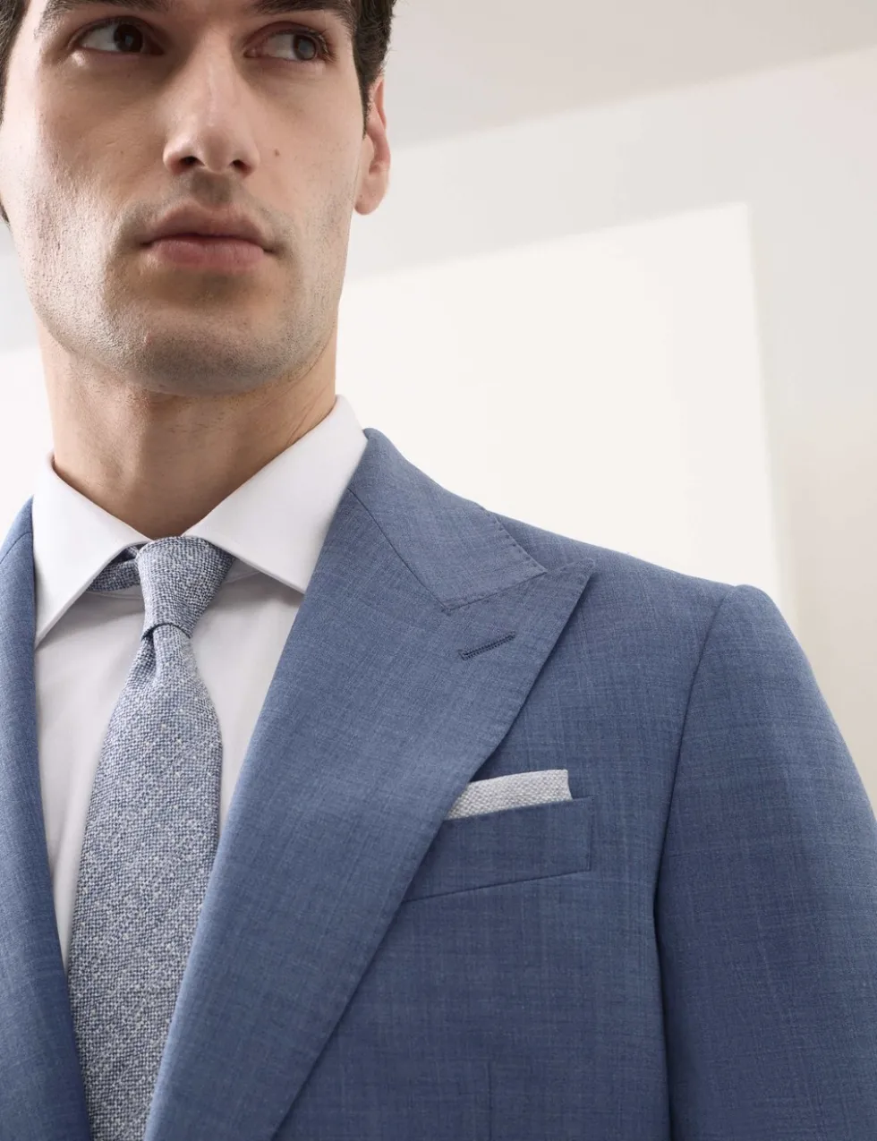 Tailored Fit Wool Blend Hopsack Stretch Suit Jacket