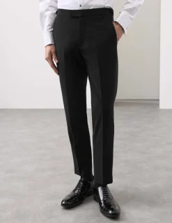 Tailored Fit Wool Blend Tuxedo Trousers
