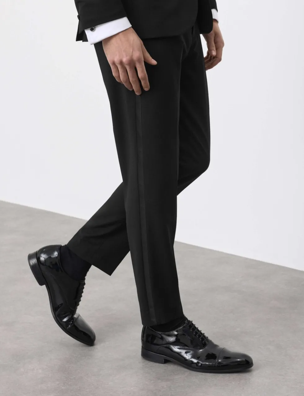 Tailored Fit Wool Blend Tuxedo Trousers