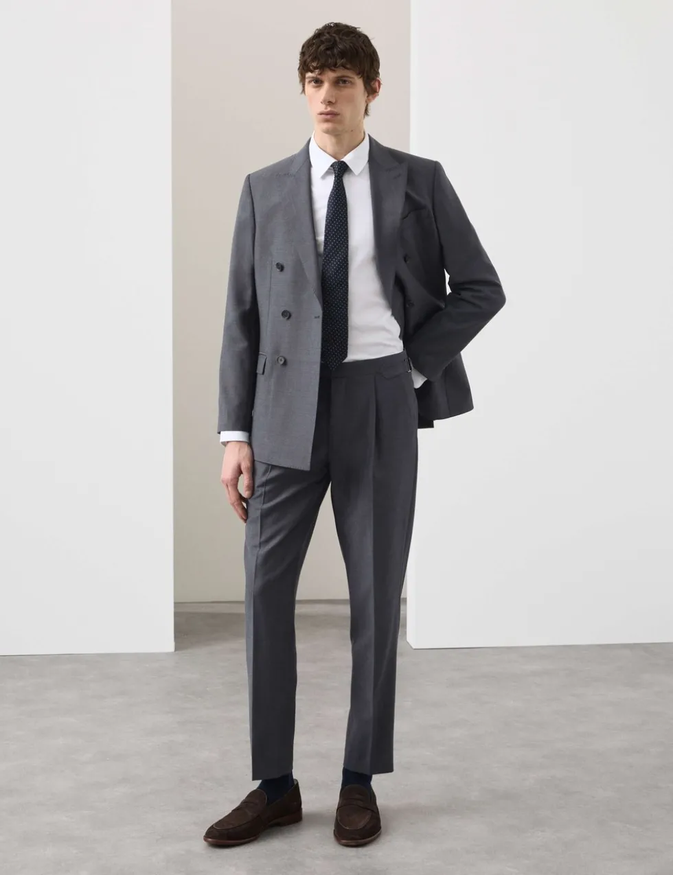 Tailored Fit Wool Rich Suit Trousers with Mohair