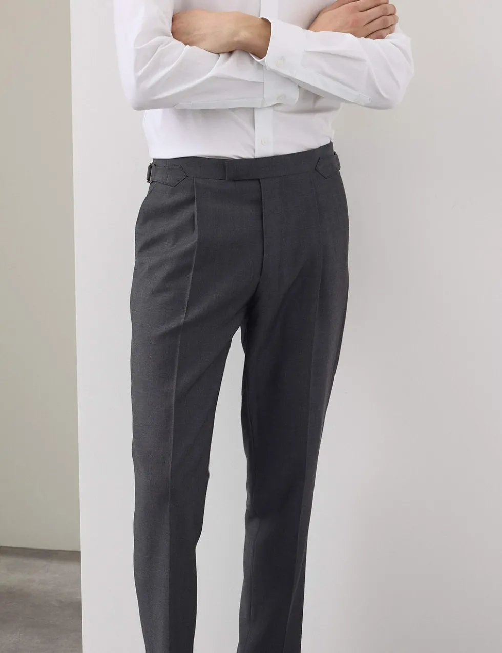 Tailored Fit Wool Rich Suit Trousers with Mohair