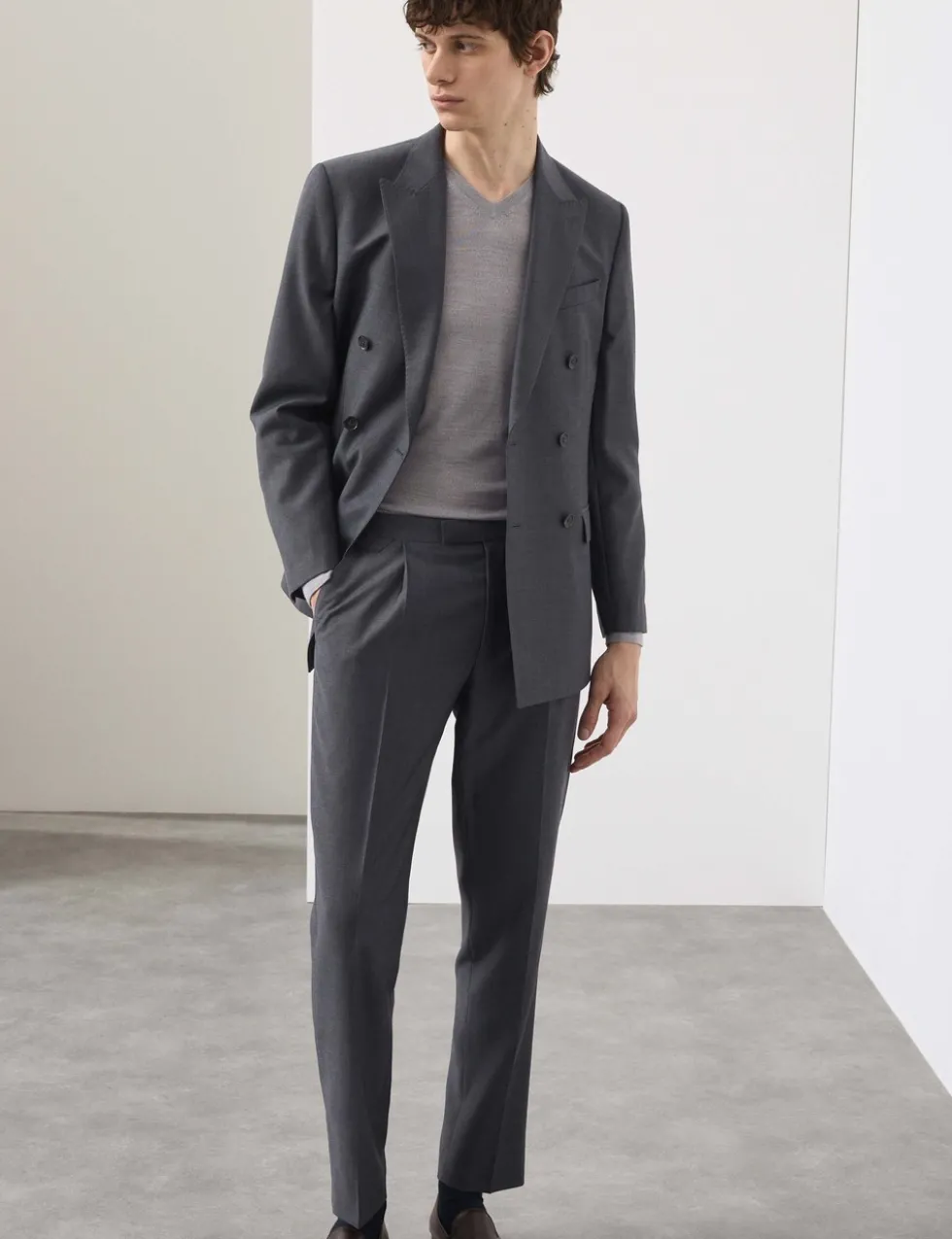 Tailored Fit Wool Rich Suit Trousers with Mohair
