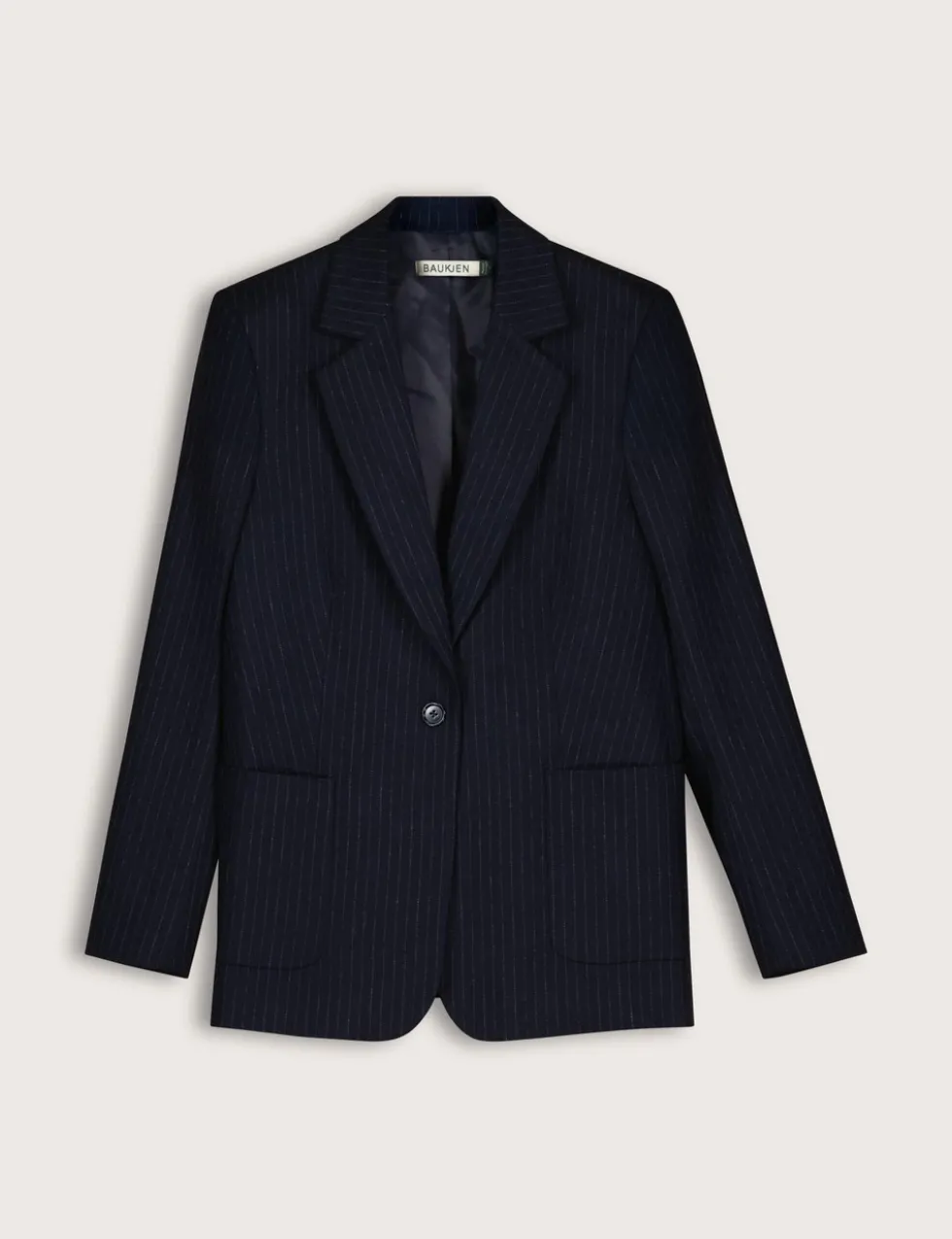 Tailored Pinstripe Blazer with Wool