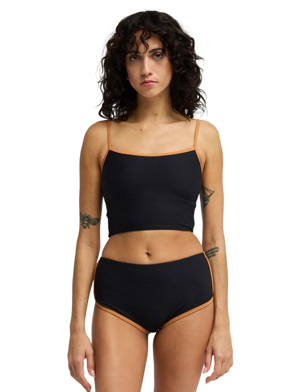 Tanlines Textured Contrast Trim Swim Shorts